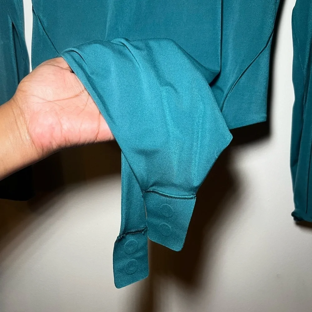 Lululemon Athletica Teal Long Sleeve Classic Night Out Turtleneck Bodysuit XL